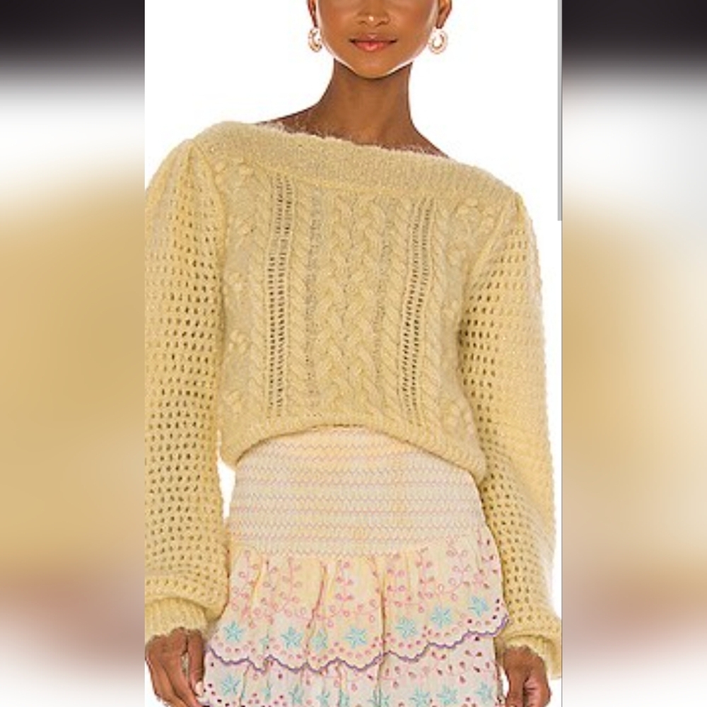LoveShackFancy Vyoma Pullover In Sugar Poppy. New, Never Worn.